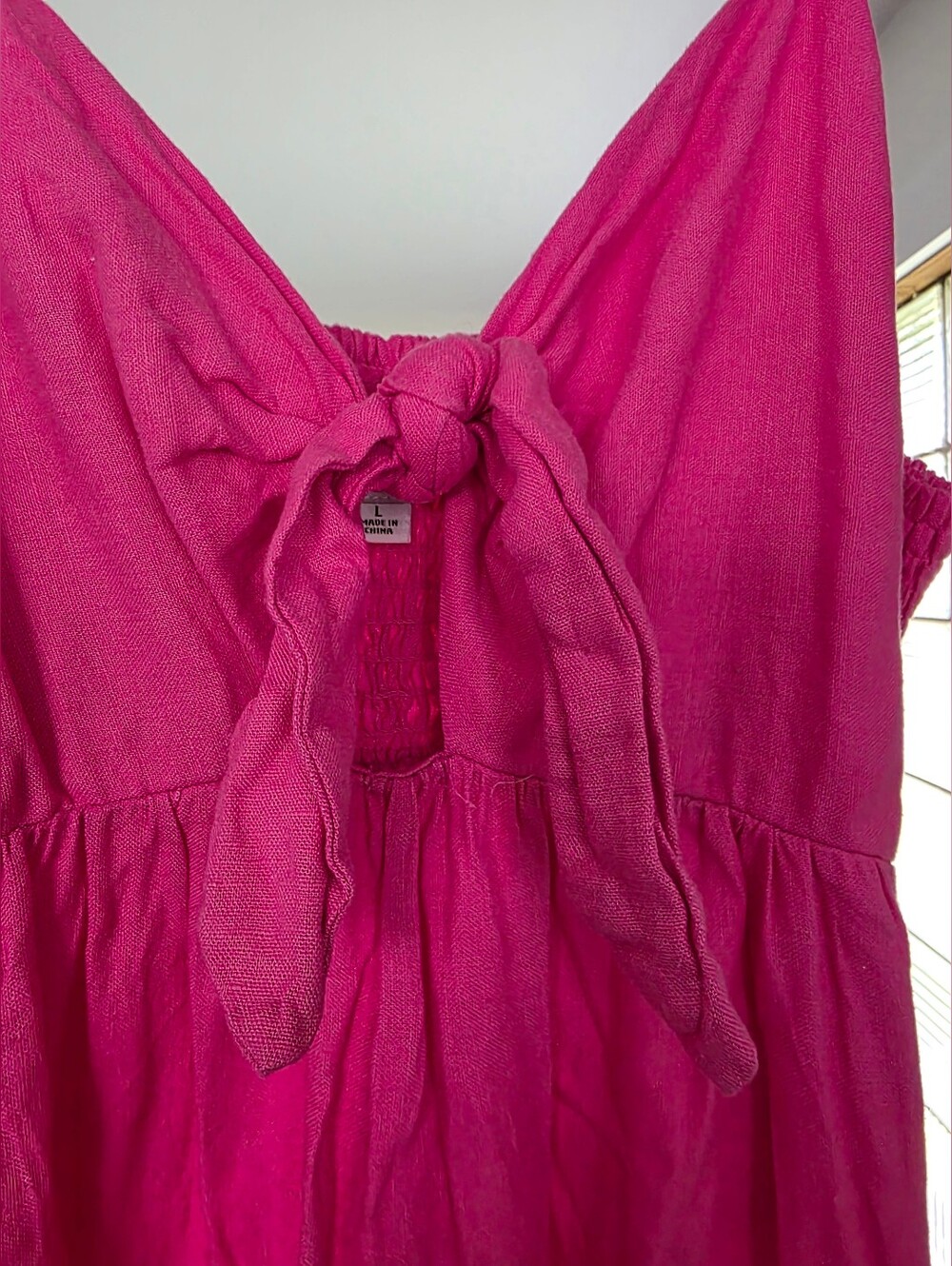 Tabitha Brown Bright Fuchsia And Red  Tie-Front Sundress